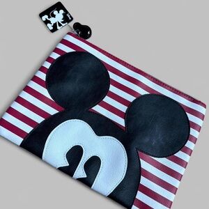 Disney Mickey Mouse Striped Pouch - Red, Black, White